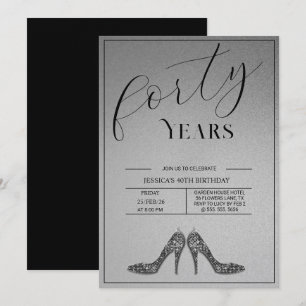 Convite Aniversário Moderno de Stiletto's de 40 anos