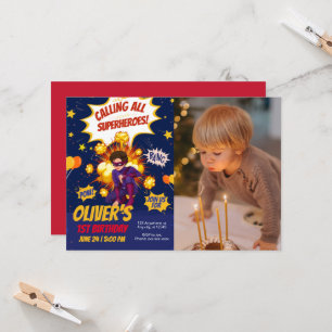 Convite Aniversário moderno de super-herói
