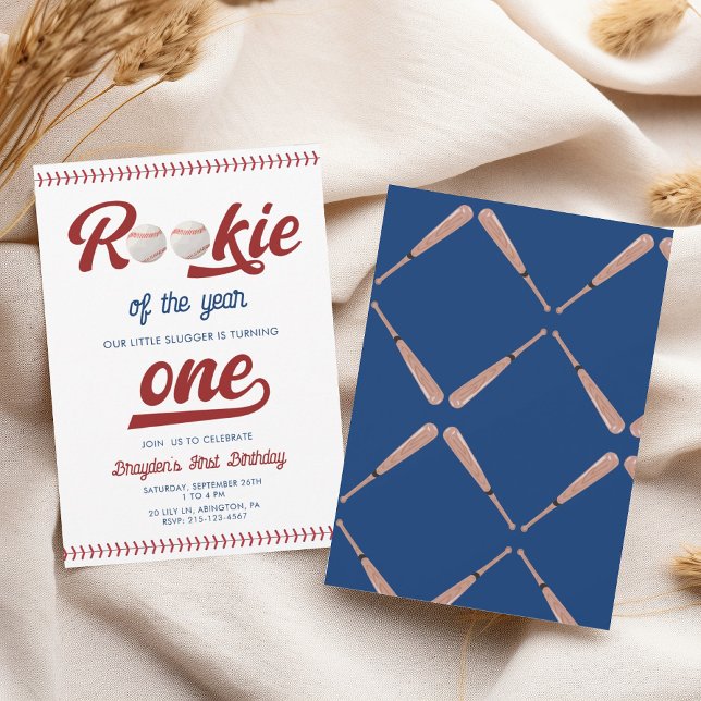 Convite Aniversário Moderno do Ano do Baseball (Criador carregado)