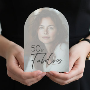 Convite Aniversário Moderno Minimalista Cinquenta & Fabulo