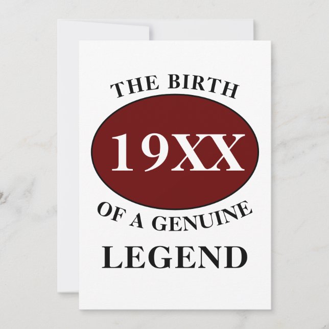 Convite Aniversário Monograma Nome inicial Ano Humor Anive (Frente)