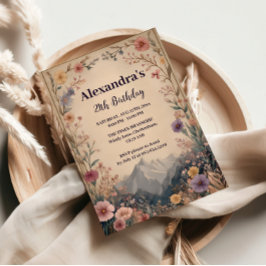 Convite Aniversário na Montanha das Flores Silvestres