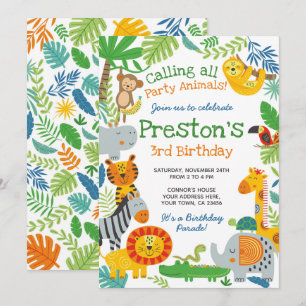 Convite Aniversário na Selva