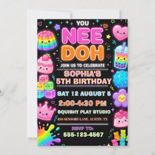 Convite Aniversário Nee Doh Squishy Sensorial