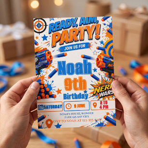 Convite Aniversário Nerf