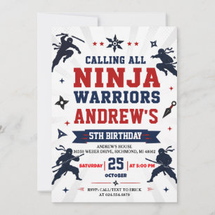 Convite Aniversário Ninja Moderno Pessoal