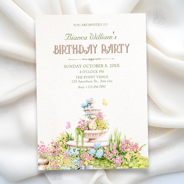 Convite Aniversário no jardim (Criador carregado)