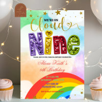 Aniversário Nove Nuvem Arco-Íris Colorido