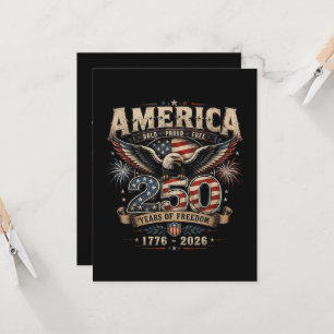 Convite Aniversário Patriótico Americano de 250 anos dos E