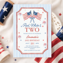 Aniversário Patriótico Vermelho Branco e Dois de 4