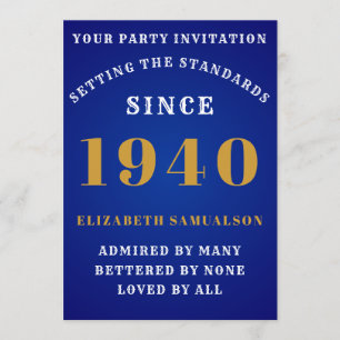 Convite Aniversário Personalizado 1940 Adicione Seu Nome A
