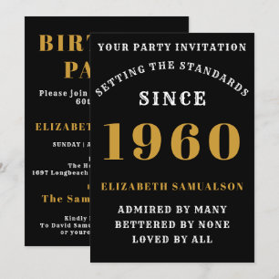 Convite Aniversário Personalizado 1960 Adicionar Seu Nome 