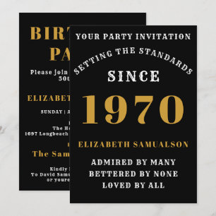 Convite Aniversário Personalizado 1970 Adicione Seu Nome P