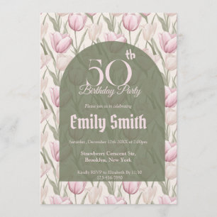 Convite Aniversário Personalizado com Tema de Tulipa Minim