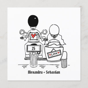 Convite Aniversário Personalizado da Motocicleta & Sidecar