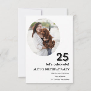 Convite Aniversário personalizado de 25 de fotograma