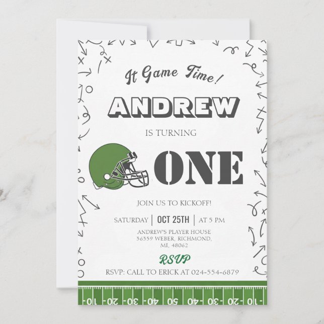 Convite Aniversário Personalizado de Futebol (Frente)
