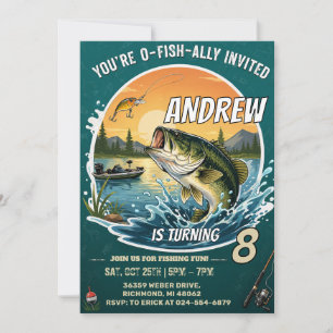 Convite Aniversário Personalizado de Pesca