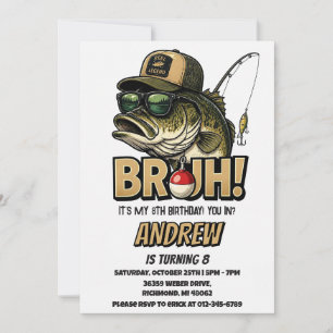 Convite Aniversário Personalizado de Pesca Bruh