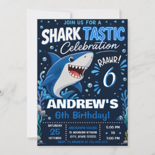 Convite Aniversário Personalizado de Tubarão