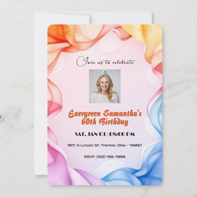 Convite Aniversário Personalizado do Quadro Clássico de Co (Frente)