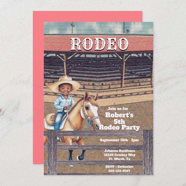 Convite Aniversário Personalizado do Rodeio Ocidental (Frente/Verso)