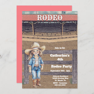 Convite Aniversário Personalizado do Rodeo Ocidental/Cowbo