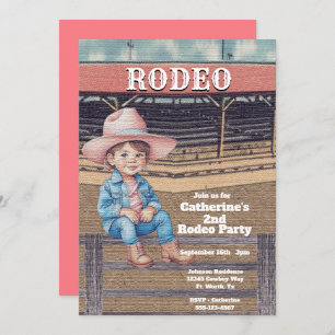 Convite Aniversário Personalizado do Rodeo Ocidental/Cowbo