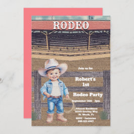 Convite Aniversário Personalizado do Rodeo Ocidental/Cowbo
