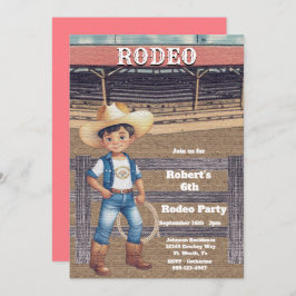 Convite Aniversário Personalizado do Rodeo Ocidental/Cowbo