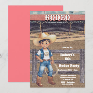 Convite Aniversário Personalizado do Rodeo Ocidental/Cowbo