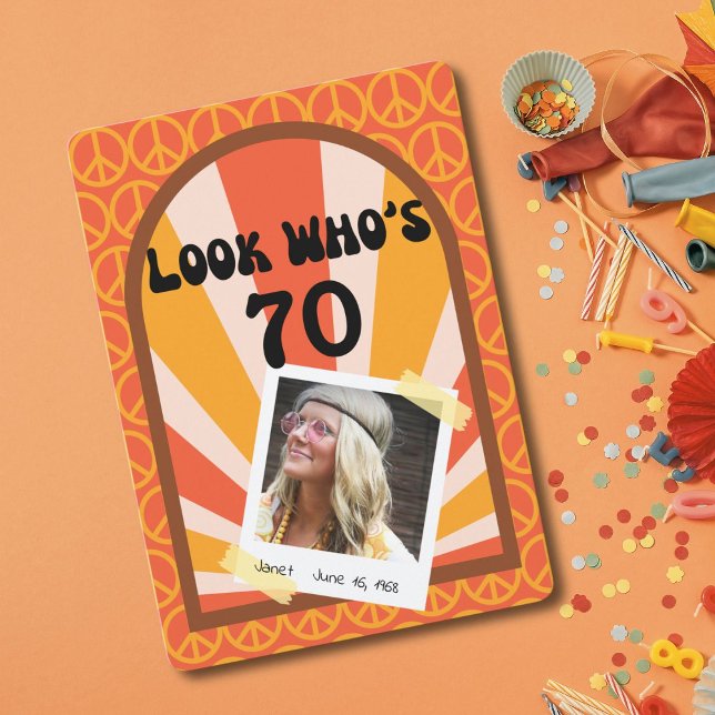 Convite Aniversário Personalizado do Rtro Hippie Sunrise (Criador carregado)