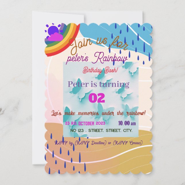 CONVITE ANIVERSÁRIO PERSONALIZADO DO TODDLER ARTISTIC 🌈 R (Frente)