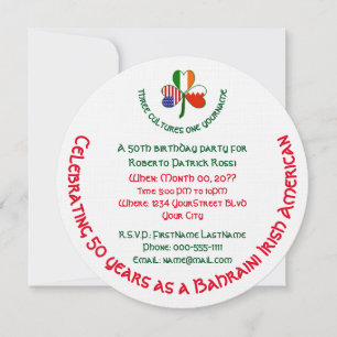 Convite Aniversário Personalizado do Trevo Irlandês do Bah