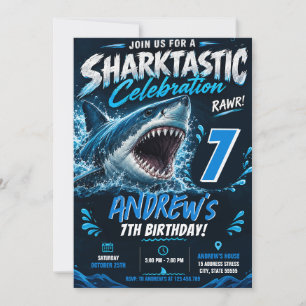 Convite Aniversário Personalizado do Tubarão Moderno
