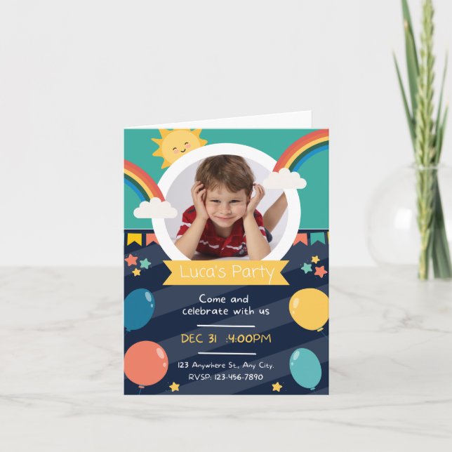 Convite Aniversário personalizado e customizado (Frente)