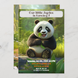Convite Aniversário Personalizado Panda Crianças Nome Idad