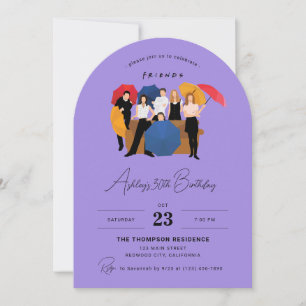 Convite Aniversário Personalizável com Tema de Friends TV