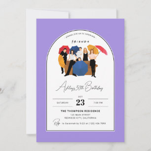 Convite Aniversário Personalizável com Tema de Friends TV