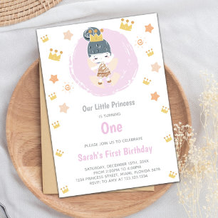 Convite Aniversário personalizável da "Nossa Pequena Princ