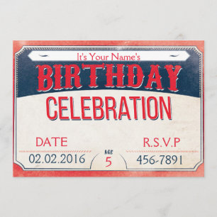 Convite Aniversário Personalizável do Carnaval Azul e Verm