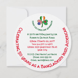 Convite Aniversário Pessoal do Shamrock EUA Irlandês Bangl