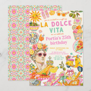 Convite Aniversário Preppy La Dolce Vita
