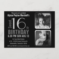 Aniversário preto e branco do doce 16 das fotos da