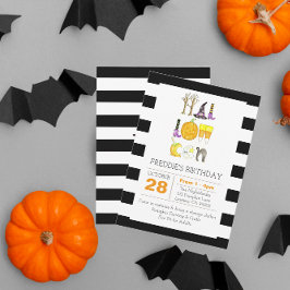 Convite Aniversário Preto e Branco do Halloween