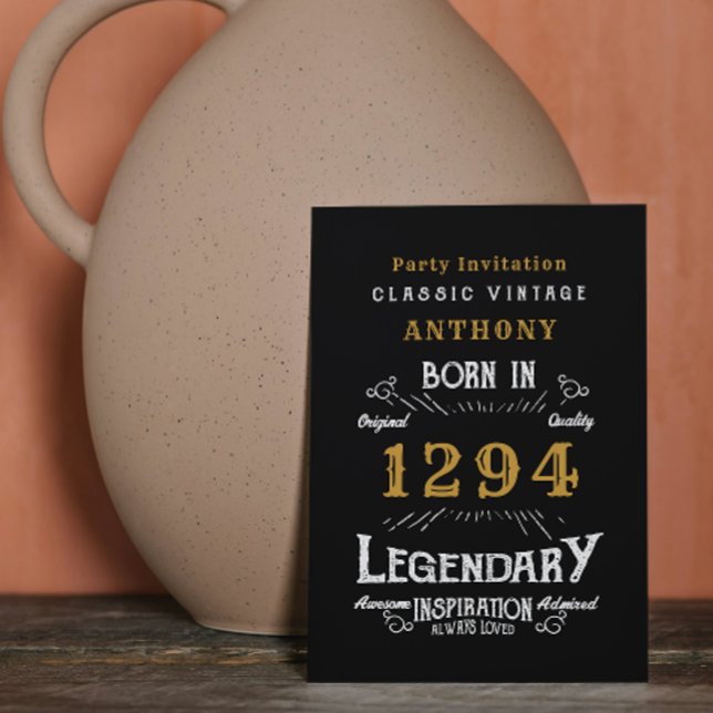 Convite Aniversário Preto e Dourado (Criador carregado)