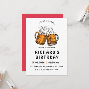 Convite Aniversário Preto Ilustrado