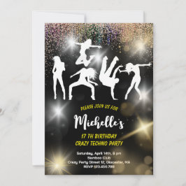 Convite Aniversário psicodélico da discoteca louca