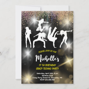 Convite Aniversário psicodélico da discoteca louca