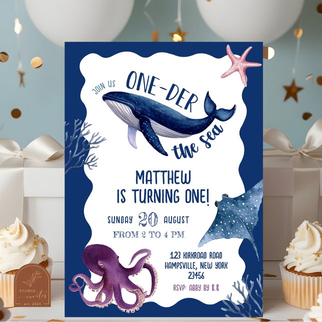 Convite Aniversário Quirky Oneder Sob o Mar (Criador carregado)